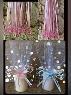 Pink Shower Pacifier Necklaces Party favor Necklaces Set  24 & 24 Candle Set